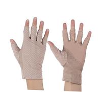 OATIPHO Guanti Senza Dita Per Donna Protezione Uv Guanti Ultraleggeri in Cotone Mezzi Antiscivolo Per Ciclismo Arrampicata Guida Colore Cachi