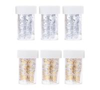 OATIPHO Kit Decorazioni Unghie 6 Bottiglie di Pellicola Oro e Argento Facile da Applicare per Decorazione Unghie Quotidiana Raffinata e Semplice