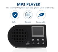 OATIPHO Lettore Mp3 Portatile Nero con Clip Batteria Rimovibile 15 Ore 110 Suoni Incorporati Cavo USB e Spina Europea Apparecchio Compatto per Uso da Giardino e Musica in Movimento