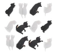 OATIPHO Marcatori Antiscivolo per Bicchieri a Forma di Gatto in Silicone 12 Pezzi Design Creativo e Identificatori Unici Colore Casuale per Feste e Cocktail per Calici