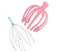 OATIPHO Massaggiatore Capelluto Ergonomico in Acciaio con Dita Polpo e Testine Rotanti Strumento Rilassante per Scalp Allevia Tensione Muscolare e Stress Compatto e Facile da Usare