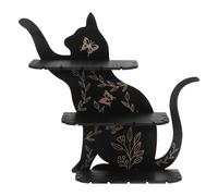 OATIPHO Mensola da Parete in Legno a Forma di Gatto Nero, Rustica e Robusta per Cristalli e Oli Essenziali, per Decorazioni Soggiorno e Organizzazione di Piccoli Oggetti