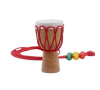 OATIPHO Mini Djembe Legno Strumento Musicale Africano Per Decorazione e Per Amanti Della Musica Artigianato Unico e Design Verticale Con Righe Metalliche