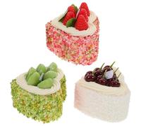 OATIPHO Modello di Torta Artificiale 3 Pezzi a Forma di Cuore in Schiuma Decorazione Realistica Versatile per Esposizione e Arredamento Cucina