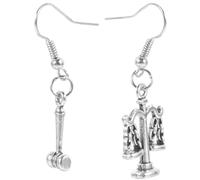 OATIPHO Orecchini Pendenti Da Donna a Tema Giustizia Bilancia e Martelletto, Leggeri e Comodi, Gioielli Eleganti Per Avvocati e Appassionati Di Diritto, Regalo Per Studio Legale e Uso Quotidiano