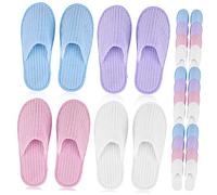 OATIPHO Pantofole Usa e Getta Antiscivolo 12 Paia in Pile Monouso Per Ospiti Casa Spa Hotel Viaggi