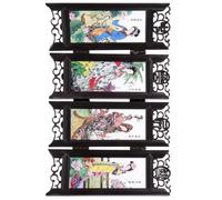 OATIPHO Paravento Pieghevole in Resina Stile Antico, Mini Divisorio per Ambienti Interni a Quattro Pannelli, Decorazione da Tavolo per Spazi Interni e Stili multipli