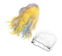 OATIPHO Parrucca a Colorate Parrucche Colorate Per Donna Parrucche Ondulate Parrucca Pastello Viola Parrucca Arcobaleno Pastello Lungo Costume Onda Filo Ad Alta Temperatura Colorato