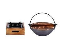 OATIPHO Pentola in Ferro Resistente alla Ruggine per Cucina Giapponese, per Ramen e Zuppa, con Design Robusto e Adatta per Picnic All'aperto