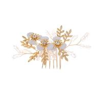 OATIPHO Pettine per Sposa Oro con Fiori e Foglie Accessori per Matrimonio Decorazione Romantica per Cerimonie e Speciali Compatibile con Abiti Sposa e Acconciature Diverse