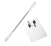 OATIPHO Piastra Per Trucco in Acciaio Con Spatola Portatile Per Miscelare Fondotinta Pigmenti e Smalti Leggera e Resistente Per Nail Art e Cosmetici