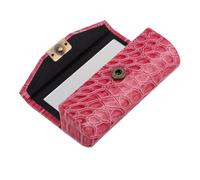 OATIPHO Portable Pu Lipstick Case with Mirror Single Lipstick Holder for Handbag Travel Makeup Organizer Chic Button Closure Design