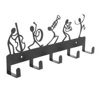 OATIPHO Portachiavi da Parete con 5 Ganci a Forma di Nota Musicale, Appendiabiti Ingresso Compatto in Metallo per Chiavi, Cappotti e Asciugamani, Organizzatore Salvaspazio per Corridoi