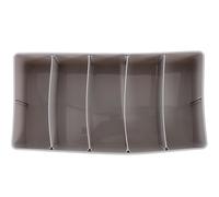 OATIPHO Scatola per Monete e Biglietti Multi-Griglia Grigia a 5 Scomparti Contenitore Portadenaro per Ufficio e Negozi Organizer da Scrivania Multifunzionale Cassetto per Resto e