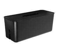 OATIPHO Scatola Portacavi da Parete Coperchio in Plastica Nera Organizer per Cavi Elettrici Foro di Uscita Integrato Design Smontabile per Scrivania e Uso Domestico Gestione Cavi