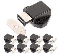 OATIPHO Set 10 Pezzi Chiavistelli Nascosti per Porte di Armadi Serrature Magnetiche a Pressione in Metallo e Plastica Nero Chiusura Sicura per Sportelli di Cucina e Mobili