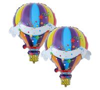 OATIPHO Set 2 Palloncini Mongolfiera in Alluminio, Decorazioni a Tema Viaggi nel Mondo per Feste di Compleanno e Matrimonio, Palloncini per Cameretta a Forma di Mongolfiera Aria Calda,