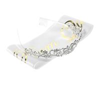 OATIPHO Set 2 Pezzi Corona e Fascia Bianca per Decorazioni Festa e Accessori Chioma Donna, per Cerimonie e Lauree