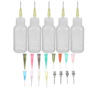 OATIPHO Set 6 Mini Bottigliette Contagocce in Plastica a Pressione 30 Ml Applicatore a Punta di Precisione Flaconi Erogatori per Colla Vernice e Body Painting per Hobby Creativi e