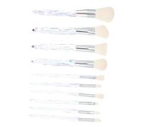 OATIPHO Set da 10 Pezzi per Pennelli Cosmetici Manico in Plastica Trasparente Effetto Diamante per Applicazione Viso e Occhi Kit Make Up Professionale per Utilizzo Quotidiano e Regali