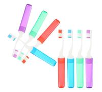 OATIPHO Set Spazzolini da Viaggio 8 Pezzi con Setole Morbide, Mini Spazzolino Portatile con Copertura Igienica, per Pulizia Apparecchio Ortodontico e Uso in Viaggio, Campeggio e Lavoro