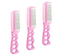 OATIPHO Spazzola per Parrucche Sintetiche e Pettine per Parrucca 3 Pezzi Rosa in Filo D’acciaio Resistente per Cura Extension Chioma Bambola Bambini