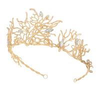 OATIPHO Tiara di Cristallo Barocca Dorata per Sposa, Corona Nuziale Elegante Accessori per Chioma, Copricapo da Matrimonio per Cerimonie ed Eventi Speciali