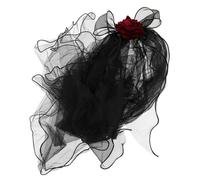 OATIPHO Velo Fantasma Nero Per Halloween Velo Da Sposa Gotico Rosse Copricapo Per Travestimenti e Feste Mascherate