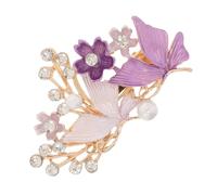 OATIPHO Vintage Butterfly Hair Clip Alloy With Rhinestones And Faux Pearls Lightweight Metal Barrette For Daily Styling And Special Occasions