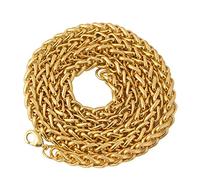 oAtm0eB ollana a catena dorata alla moda hip hop rapper da uomo, collana a catena cubana unica a tema hip hop per feste club pub street gioielli regalo dorato 5 mm