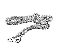 oAtm0eBcl Moda Intrecciato Catena Della Collana In Acciaio Inossidabile, Forma Di Grano Collana Della Catena Dell'acciaio Inox FAI DA TE Accessorio De