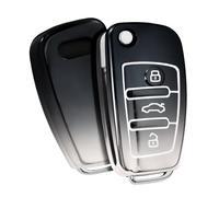 OATSBASF Cover per chiave auto per Audi, custodia per chiave auto compatibile con Audi A1 A3 A4 A6 Q3 Q5 Q7 S3 R8 TT custodia protettiva in silicone TPU JBS nero
