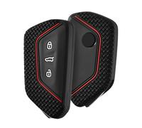 OATSBASF Cover per chiave dell'auto, compatibile con Golf 8, Seat Leon MK 4, VW ID.3, Tarraco Ateca Skoda Octavia Cupra in silicone (linea rossa)