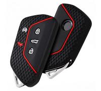 OATSBASF Custodia in silicone per chiave auto compatibile con Golf 8 Seat Leon MK 4, VW ID.3, Tarraco Ateca, Skoda, Octavia Cupra, custodia protettiva in silicone (nero, 5 pulsanti)