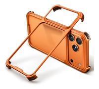 OATSBASF Custodia paraurti per iPhone 17 Pro Max, in alluminio senza cornice sottile, nessun design posteriore compatibile con MagSafe, custodia antiurto per 17 Pro Max 6,9 pollici, arancione