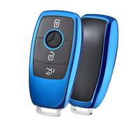 OATSBASF Custodia per chiave auto, adatta per Mercedes Benz, cover per chiave e classe S, in TPU (D-blu)