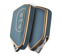 OATSBASF Custodia per chiave auto, in silicone TPU, compatibile con Golf 8, ID3, ID4, GTI, GTE, Seat Leon MK4, Tarraco, Ateca e Skoda Octavia (bordo dorato grigio)