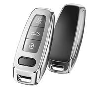 OATSBASF Custodia per portachiavi adatta per Audi A6L A6 A7 A8 Q7 Q8 E-Tron 2019 2020 silicone TPU (argento)