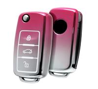OATSBASF Gradient-TPU - Custodia per chiavi dell'auto, per VW Golf, 3 tasti, per VW Polo, Passat, Skoda e Seat (Gradient Pink)