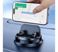 OATSBASF Supporto per telefono cellulare per auto, cruscotto, girevole a 360°, in silicone antiscivolo, compatibile con iPhone 16 15 Pro Max, Samsung, smartphone Android, nero