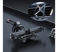 OATSBASF Supporto per telefono da auto, supporto per telefono a mani libere, supporto per presa d'aria a gravità, adatto per telefoni cellulari sotto i 7 pollici (X03-nero)