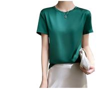 OATTIS Camicetta da Donna A Maniche Corte Girocollo in Seta di Gelso, Top in Raso di Lusso, più Colori E Taglie Disponibili,Colore6,l