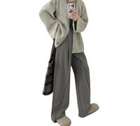 OATTIS Pantaloni Grigi,Figura A Forma di Pera Estiva Femminile,Vita Alta,vestibilità Sciolta,Dimagrimento E Pantaloni Casual Gamba Larga,Color1,3XL