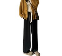 OATTIS Pantaloni in Tuta Nera per Le Donne,Figura a Forma di Pera Estiva,Vita Alta,vestibilità Sciolta,Pantaloni Casual a Gamba Larga,Color1,S