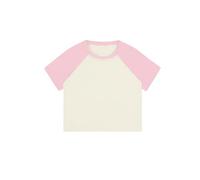OATTIS T-Shirt Corta da Donna con Maniche Raglan, Top Corto Girocollo A Blocchi di Colore Slim Fit, Maglietta Casual Y2K A Maniche Corte per L'Estate,Colore4,S