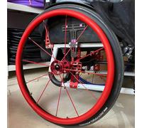 OAUKA 1 Paio Coperture for corrimano for Sedia a rotelle 24"/22",Coperture for Bordo di Spinta for Sedia a rotelle Antiscivolo,Coperture protettive for Anello di Spinta,Rosso,24in