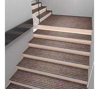 OAUKA Antiscivolo per Tappeti Gradini Scala Interne 4Pcs,Tappeto Antiscivolo per Scale Esterne,Copri Gradini per Scala Marmo,Fondo in Gomma Antiscivolo,Curry,25x80cm