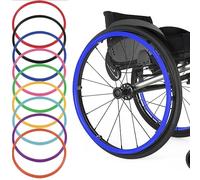 OAUKA Coperture for Bordo di Spinta for Sedia a Rotelle da 22/24 Pollici,Copricerchi per Sedia a Rotelle,1 Paio Coperture for Corrimano for Sedia a Rotelle,Antiscivolo,Blu,24inch
