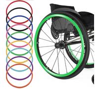 OAUKA Coperture for Bordo di Spinta for Sedia a Rotelle da 22/24 Pollici,Copricerchi per Sedia a Rotelle,1 Paio Coperture for Corrimano for Sedia a Rotelle,Antiscivolo,Verde,22inch