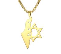 OAUWKEIY Collana pendente Trend collana cut-out Israele mappa ciondolo collana Moda personalizzato minimalista ciondolo collana gioielli Gioielli